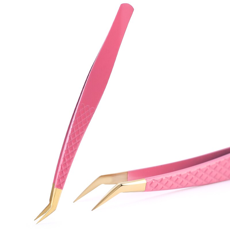 1 Pc biało-złoty pęseta do rzęs antystatyczna do przedłużania rzęs zestaw ze stali nierdzewnej Beauty precyzyjna pęseta narzędzia do makijażu: 17