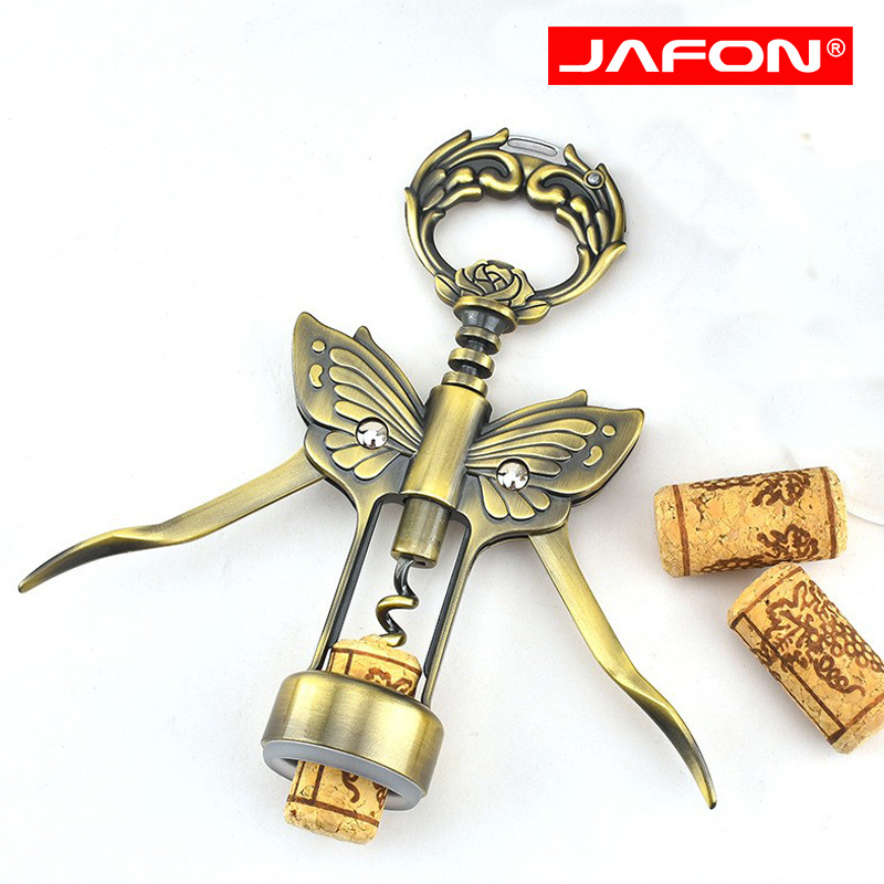 Złoty otwieracz robić wina i piwa z nożem foliowym, motylkowy otwieracz robić butelek, nietoperz, korkociąg robić wina, powlekany brązem, poziomica, wyciągany korek: Fluorescencyjny zielony