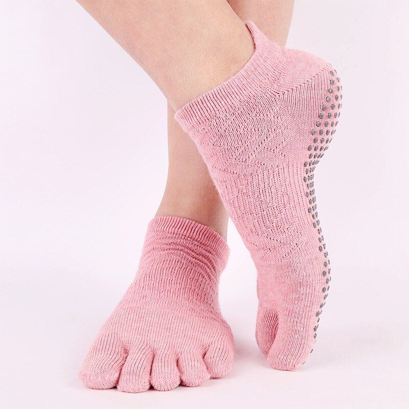 Vrouwen Split Tenen Yoga Sokken Siliconen Antislip Pilates Sokken Dames Katoenen Vijf-Vinger Sport Sokken Ballet MKG819