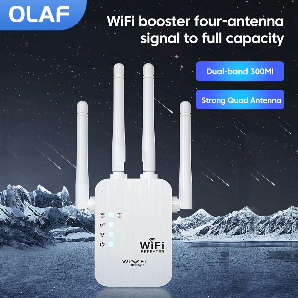 300Mbps WiFi Repeater EU Stecker Dual-Band Netzwerk Verstärker WPS Router Drahtlose Signal Wi-Fi Booster Kommunikation Extender