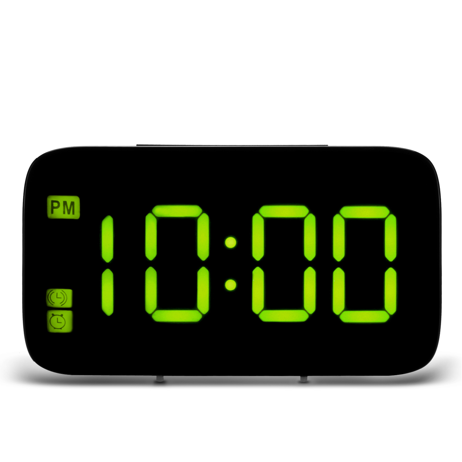 Font Digital LED Alarm Clock Big Screen Snooze Powered Voice Control LargeTime Home Decoration Clock: Light green