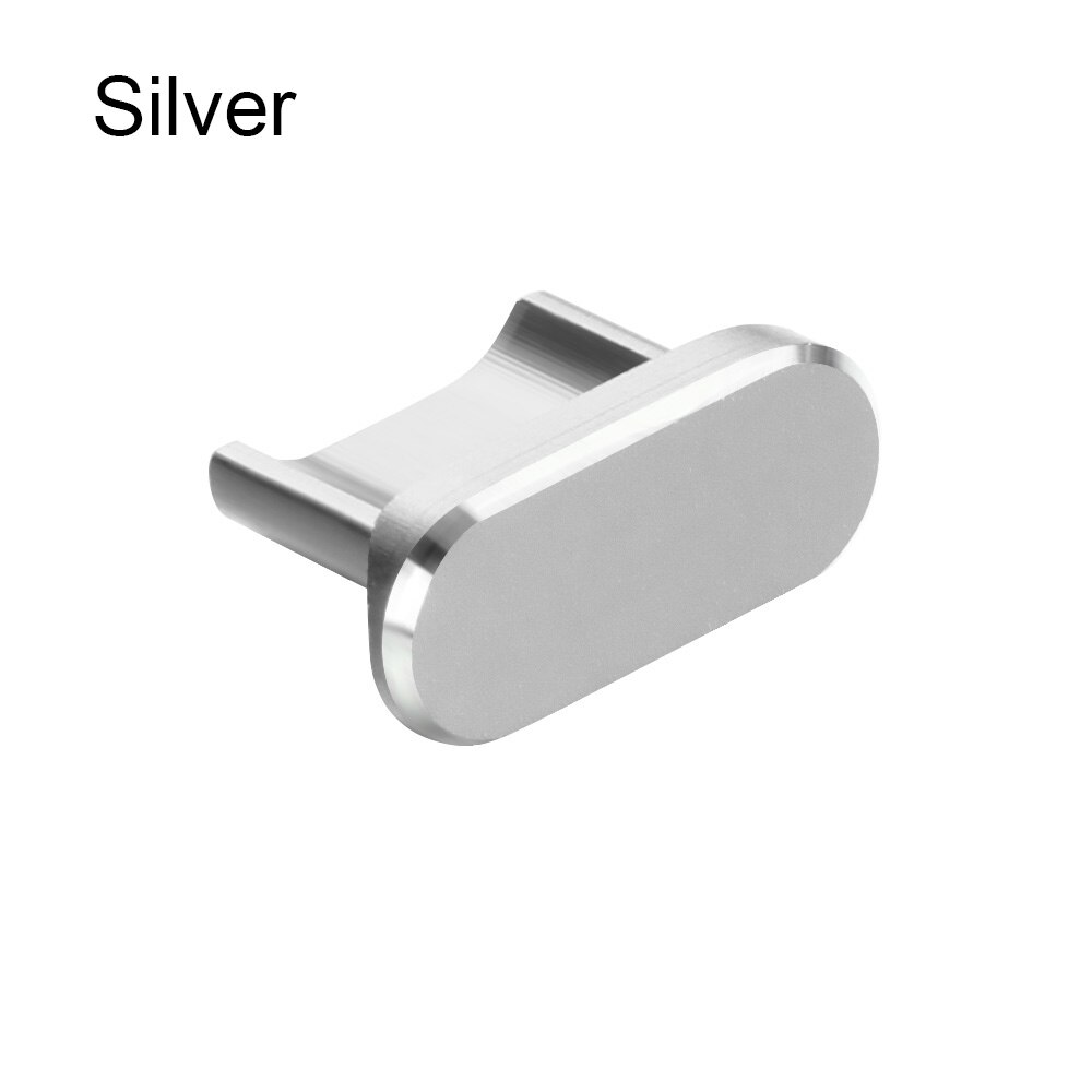 Micro Charger Port Cover Aluminium Alloy Dust Plug Cap Micro Female Jack Interface Universal Micro Dustproof Stopper: silver