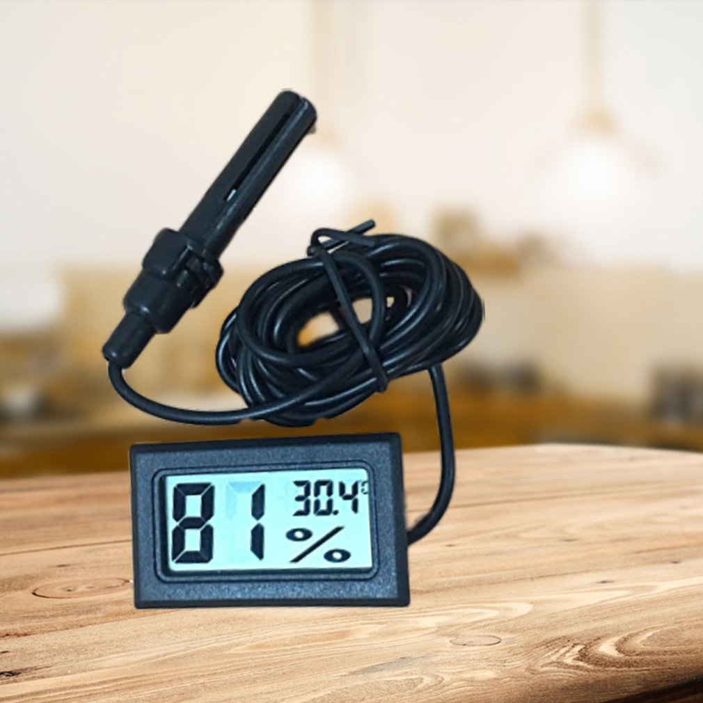 Higrómetro Digital electrónico integrado de humedad y temperatura con sonda, Termómetro Digital, higrómetro