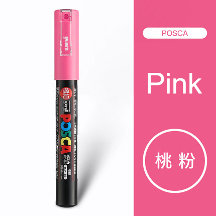 UNI POSCA-rotulador japonés de punta redonda, marcador de pintura PC-1M, pintado a mano, cómic, póster, bolígrafo publicitario, 0,7, 3 uds.: Peach powder