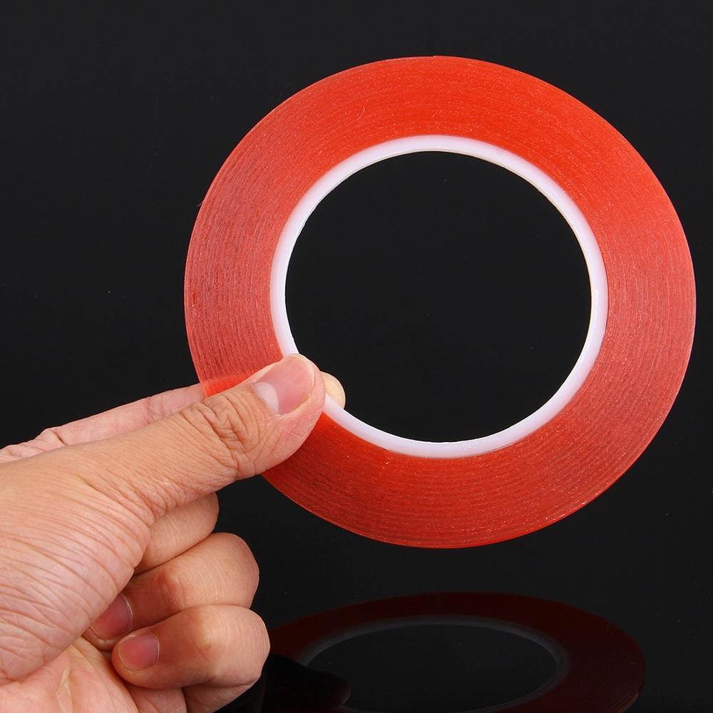 2mm bredde 3m dobbeltsidet klæbemærkatape til iphone / samsung / htc mobiltelefon touchpanel reparation, længde : 25m ( rød)