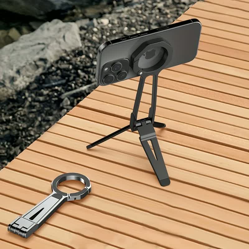 Trípode magnético compacto para teléfono 2025, 360 ° Giratorio, innovador de aleación, imán de doble cara, compatible con iPhone 12+