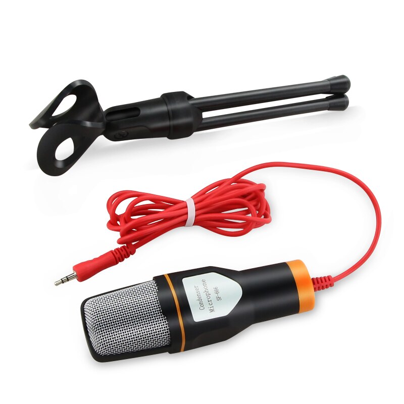 3.5mm Plug Condenser Microphone Home Stereo MIC With Desktop Tripod Anchor Live Microfone Singing Recording Mic for Podcast