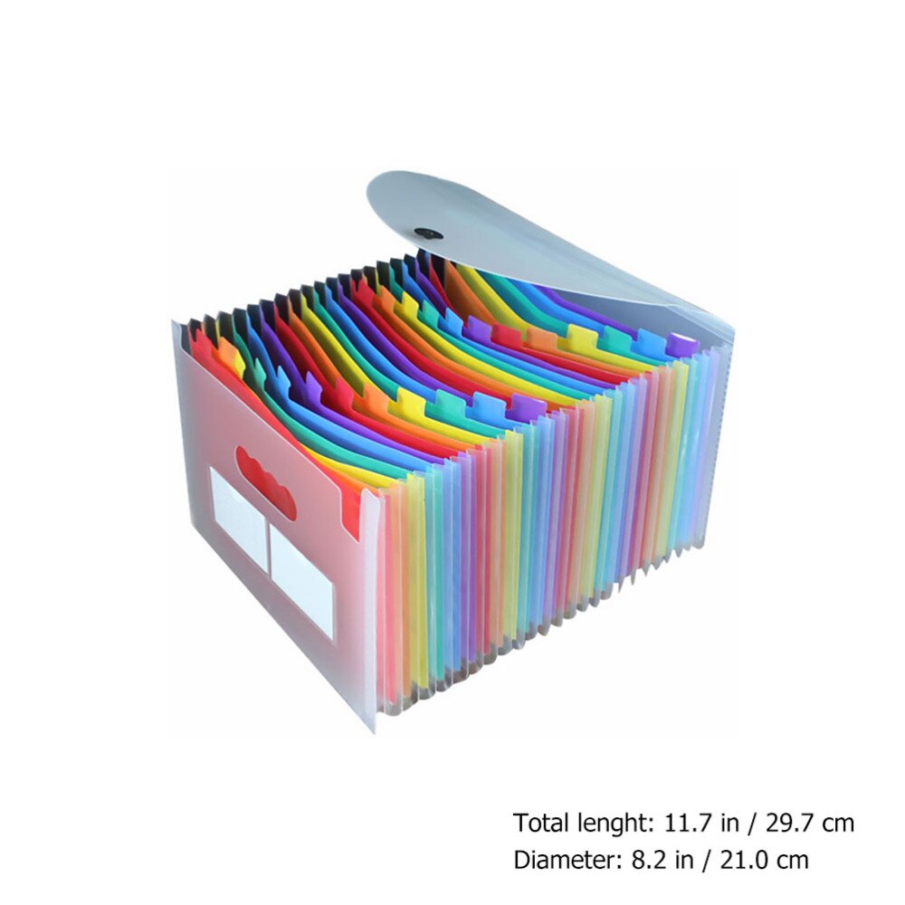 A4 Multifunction Portable File Folder 24 Pockets Rainbow Document Folder