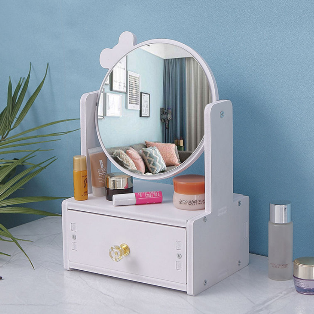 Table Mirror Storage Makeup table Mirror with Drawer Dressing Table Mirrors for Bedroom Beauty Cosmetic Mirror Jewelry Mirrors