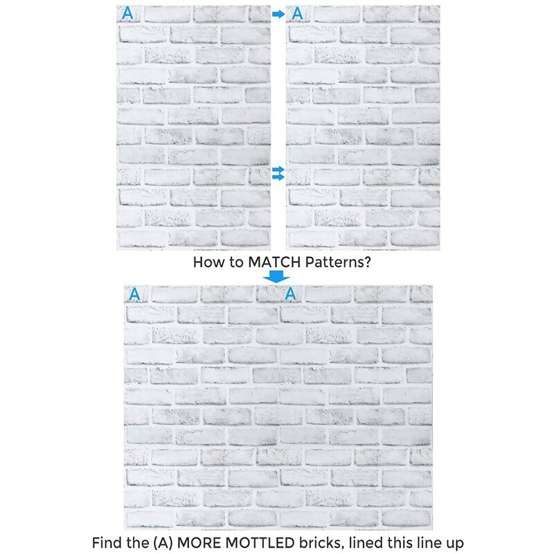 White Brick Wallpaper Stick Wallpaper - Brick Wallpaper - 3D Adhesive Wallpaper Faux Textured Brick Removable Wall Paper