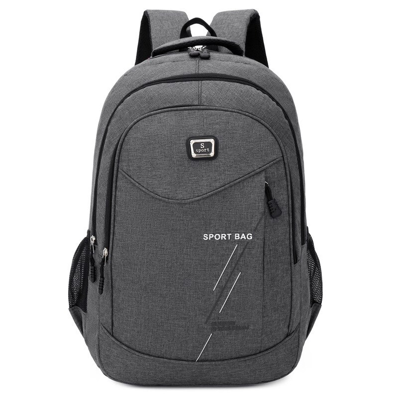 large capacity men backpack Oxford school bag for boys teenage student backpack young backbag Casual college style: Gray