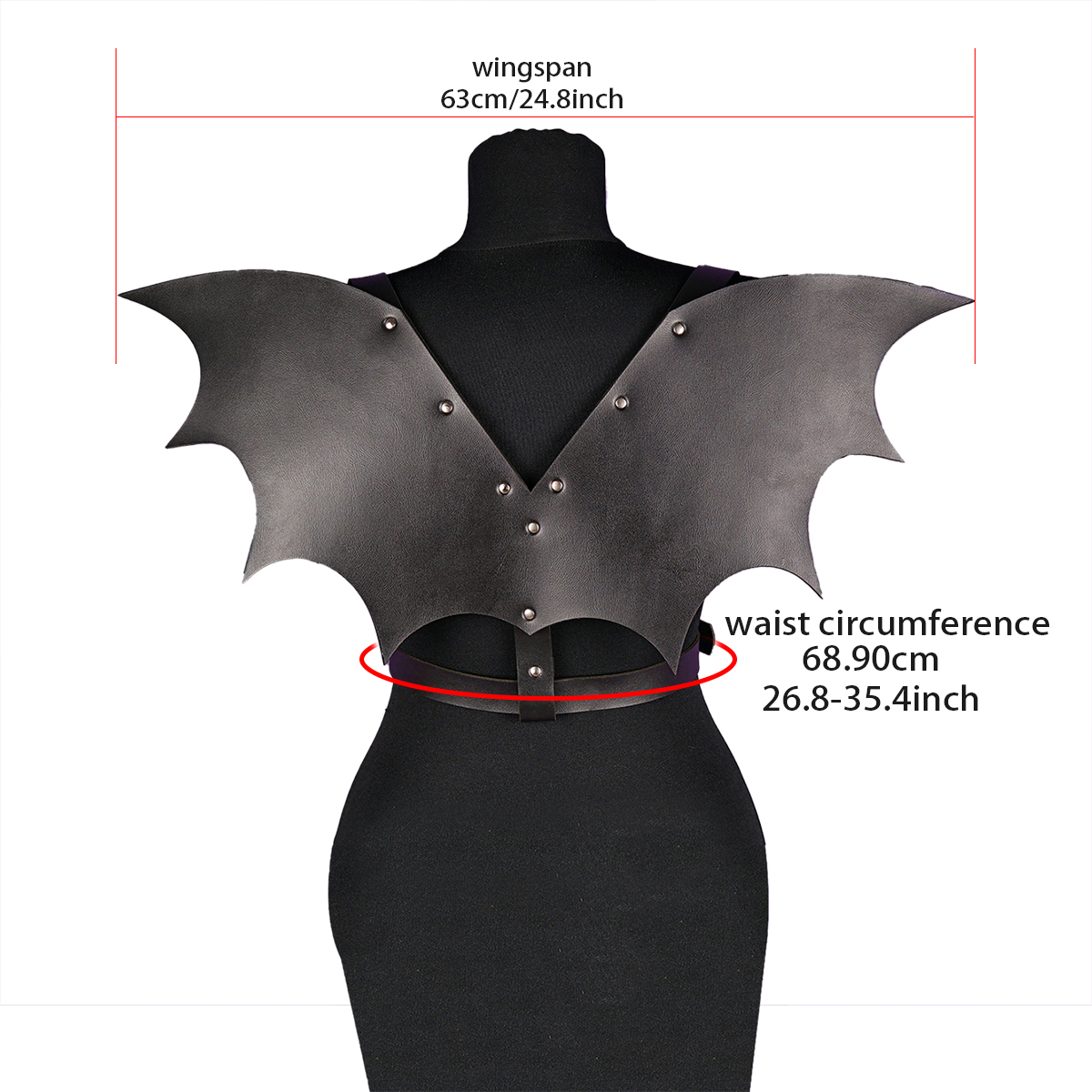 Bat Wings Harness Leather Waist Belt Chest Harness Halloween Costume Waist Harness Wing Harness with Wings Dragon Wings Gothic