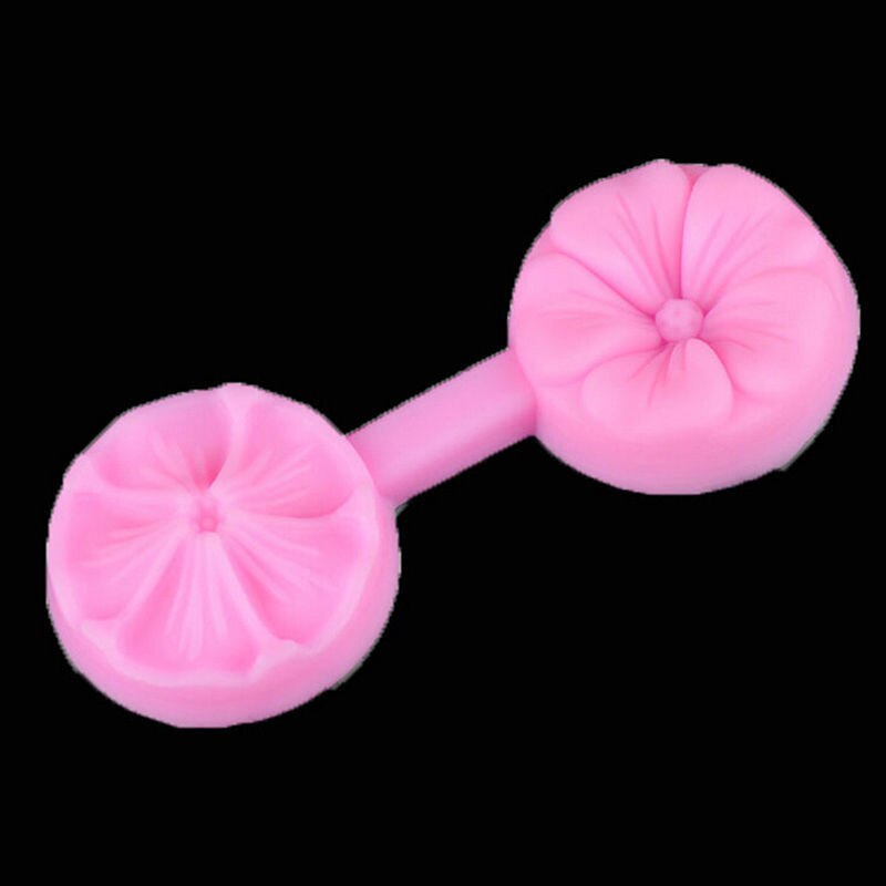 2 stk søde 3d roser blomster fondant kage chokolade sugarcraft formskærer silikone værktøj: Cirkel 2 stk