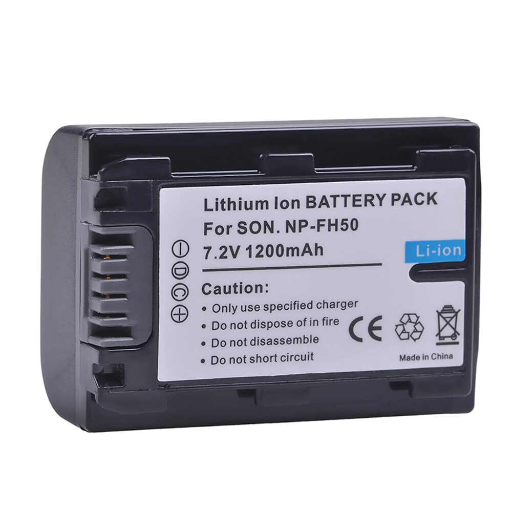 Batería NPFH50 de NP-FH50 para Sony NP-FH30, NP-FH40, NP-FH50, NP-FH70, NP-FH100, HX100V, HX200, HX200V, DSC-HX1, A290, A330, 2 uds.: 1 battery