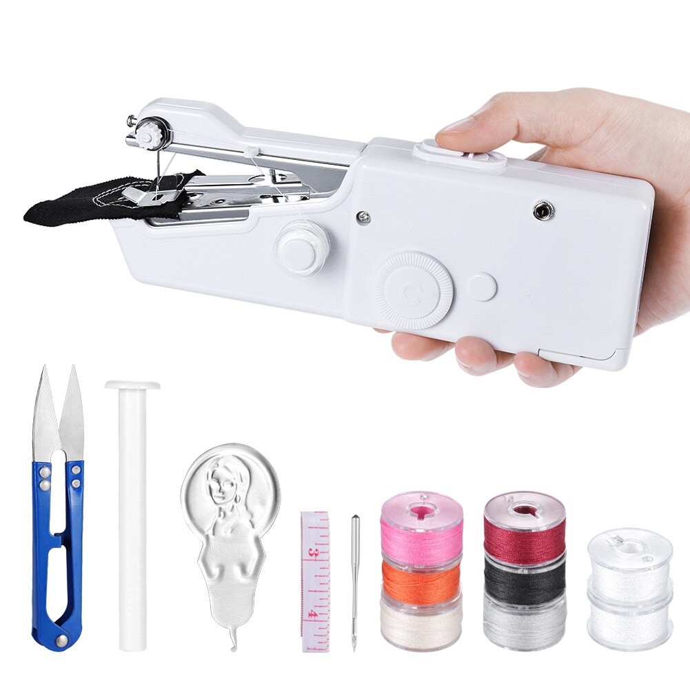 Handheld Sewing Machine Portable Mini Electric Handmake Sewing Tool Stitching Machine Handy Stitch For Fabric Clothing 1pcs: C