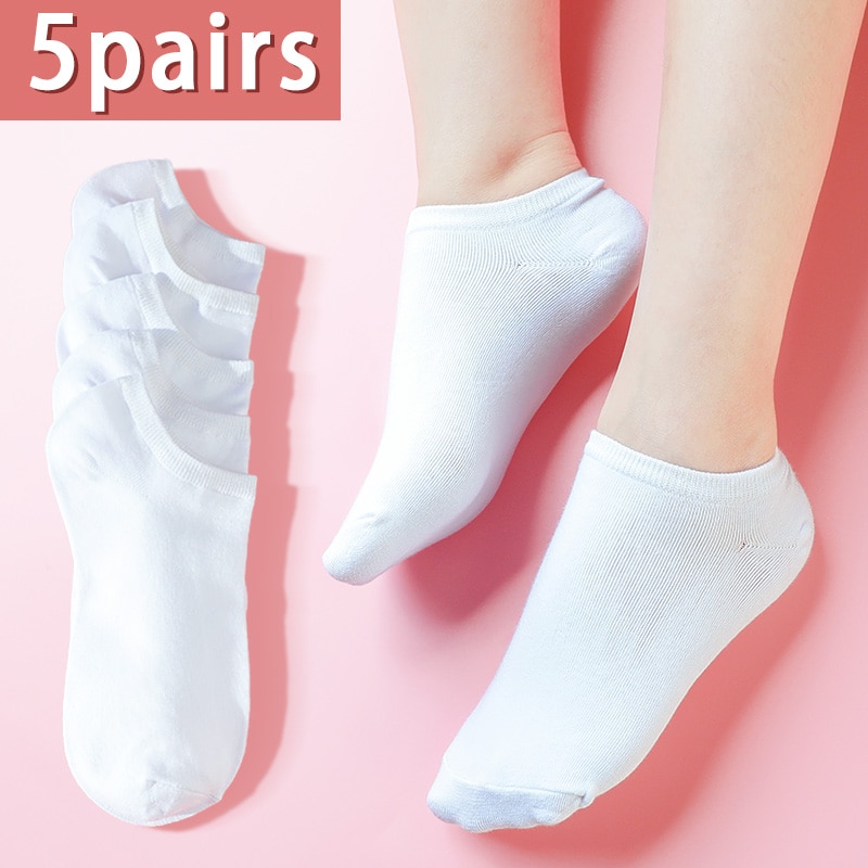 Billige hvide ankelstrømper sports athletic sox børn børn korte sokker 5 par