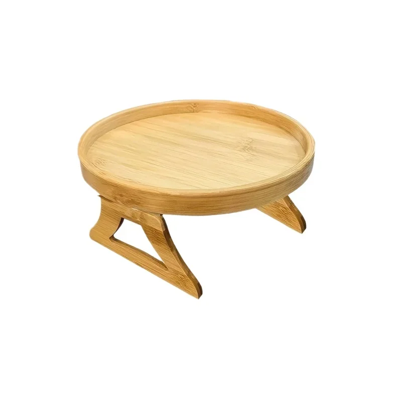 Bank Dienblad Opvouwbare Houten Bank Armleuning Tafel Woonkamer Ronde Ruit Rechthoek Snack Boodschappen Dienblad Praktisch ​ Huishoudelijk gereedschap: Black