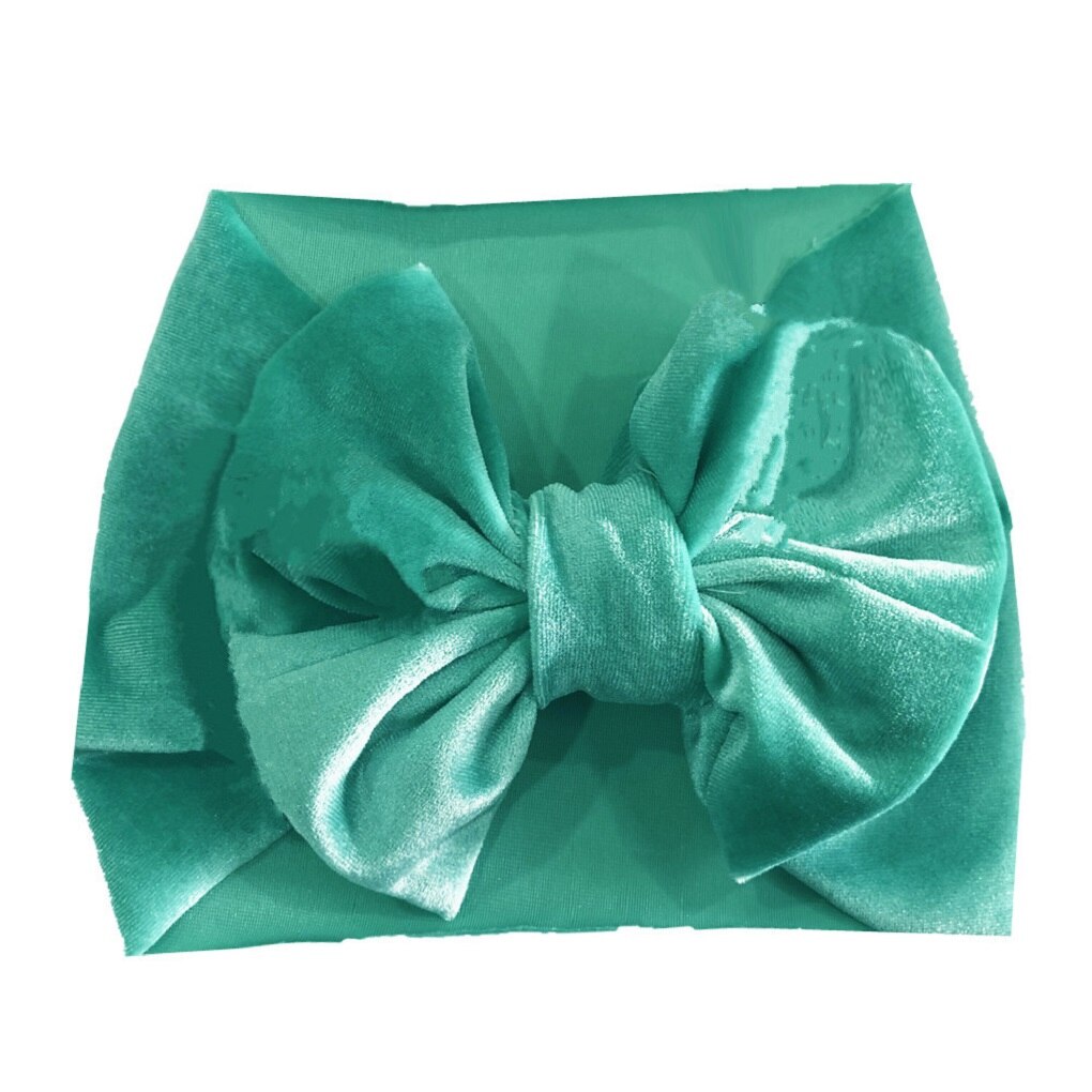 Diadema de terciopelo con lazo para bebé y niña, diadema de Navidad para recién nacido, 6cm, lote elástico suave: Azul