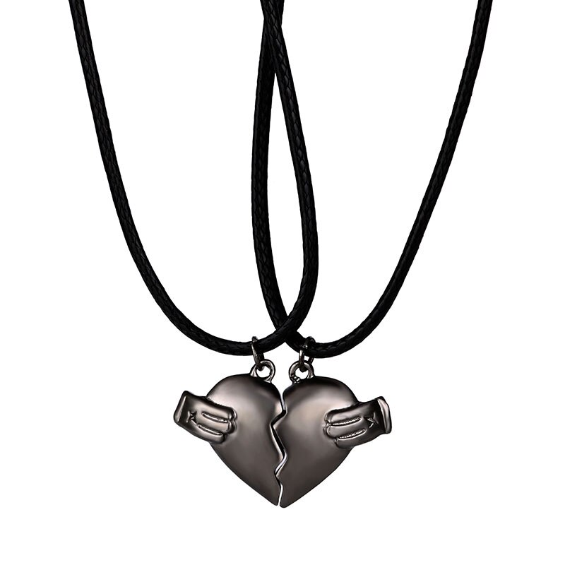 Collar magnético para parejas, colgante con forma de corazón, larga distancia, para parejas, de San Valentín, 2 uds.: WJ0039