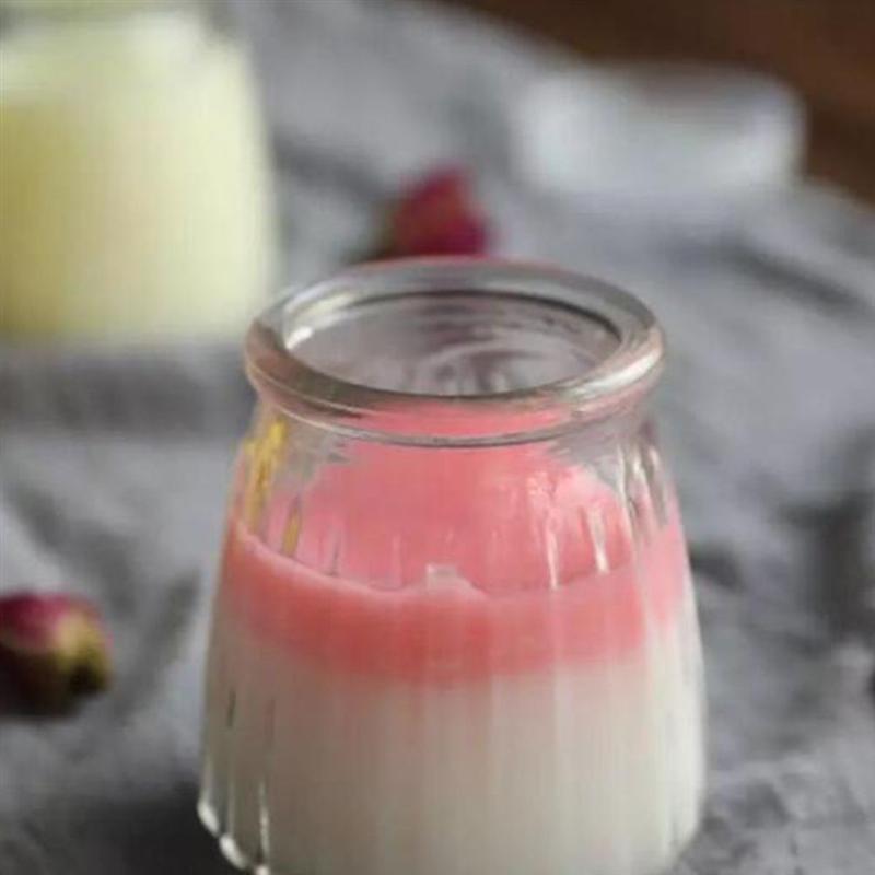 8 stk lodrette stribede buddingflasker varmebestandigt glas gelé yoghurt krukke beholdere mælkekop med låg  (200/150/130/100ml)