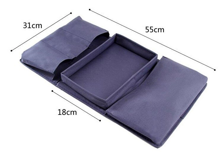 Foldable Sofa Chair Arm Rest 6 Pocket Organiser Couch Remote Control Table Organizer Storage Tray Holder Magazine Rack Caddy Bag