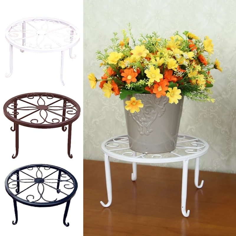 Wrought Iron Pot Rack for Flowers Pots Basion Display Shelf Rack Garden Plant Stand Metal Balcony Decor Rack Decoration