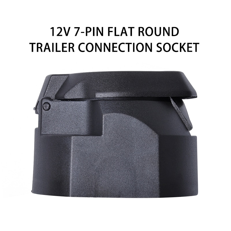 12V 7-Pin Flat Cars Trailer Connector Round Trailer Connection Socket European Standard Truck Trailer Link Flat Round Universal