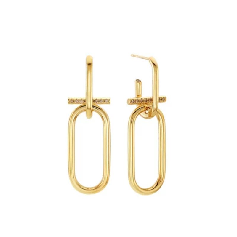 Trendy Gold Color Square Alloy Earrings For Women Unique Geometric Statement Earrings Party Jewelry Wedding Accessories