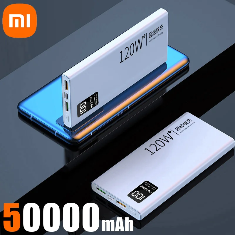 Xiaomi 120W Power Bank 50000mAh High Capacity Fast Charging Powerbank Portable Battery Charger For iPhone Samsung Huawei: green