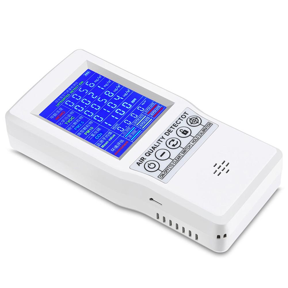 Formaldehyde Nauwkeurige Testen PM2.5 PM10 CO2 Aqi Detector Thuis Office Binnenshuis Meten Luchtkwaliteit Monitor Multifunctionele