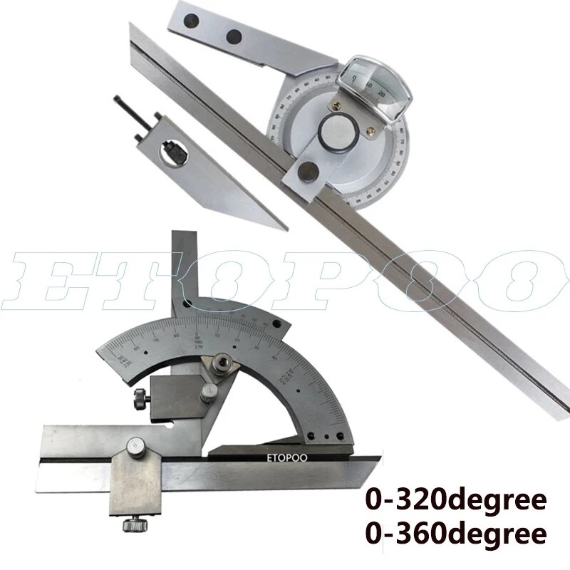 0-360 Degree Universal Bevel Protractor Angle Measuring Finder Goniometer Angular Ruler With Magnifier Woodworking Tool