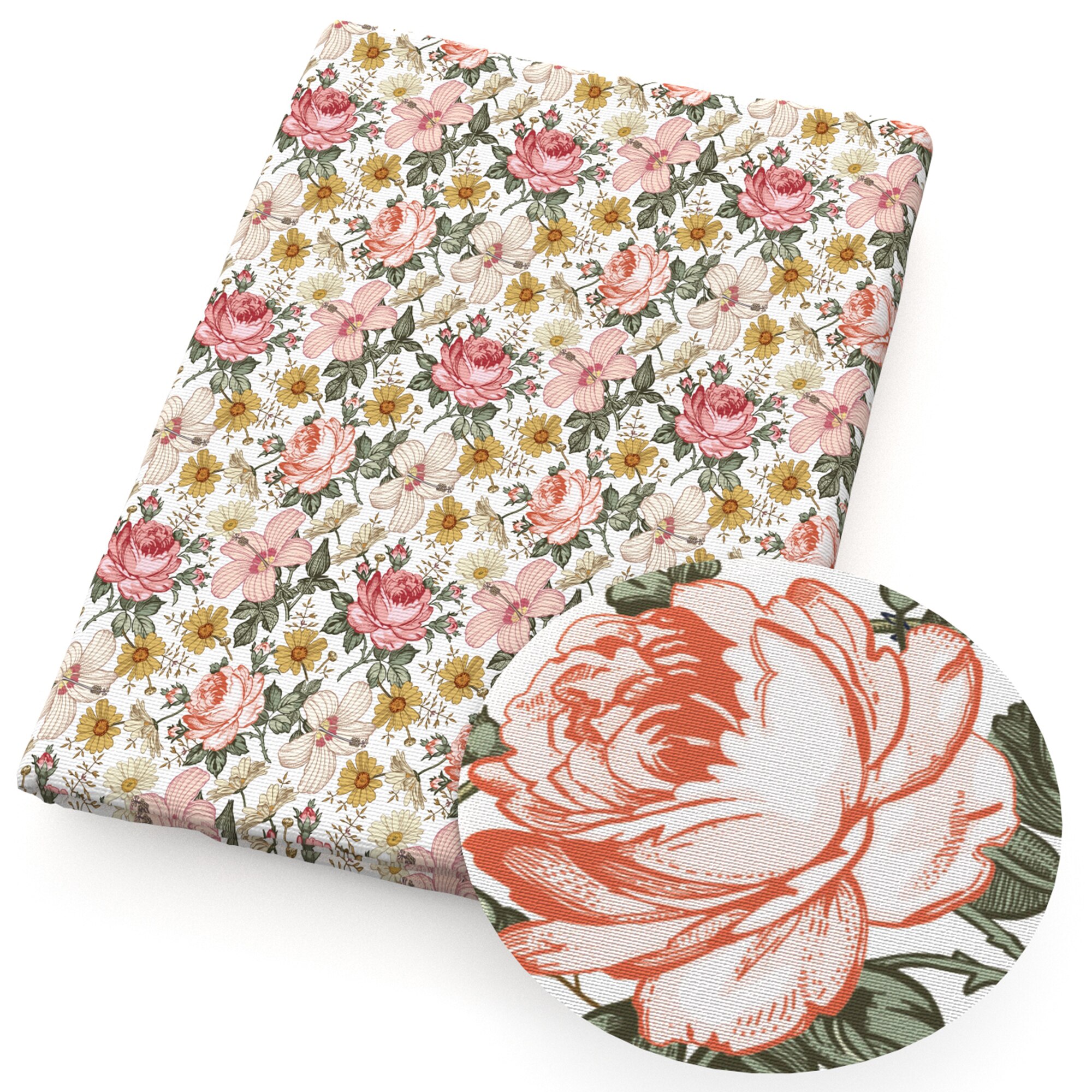 50*145cm Floral Series Polyester Cotton Fabric Quilting Patchwork Cloth Dress Puppet Garment Tissue Material Doll,1Yc16887: 1132344