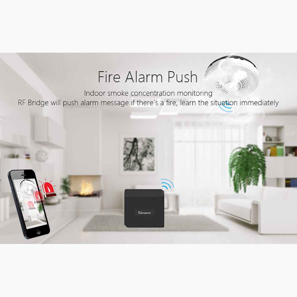 Itead SONOFF RF Bridge 433Mhz RF PIR2 Motion Sensor DW1 Door &amp; Window Alarm System For Smart Home Alarm Security Work with Alexa