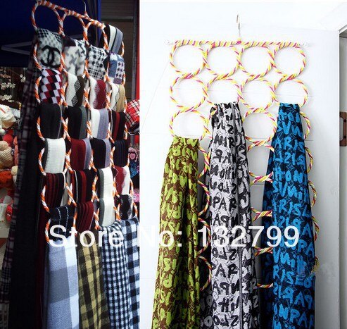 Skjerf omslag sjal slips oppbevaring henger arrangør 28 hull ring tau spor holder kroker