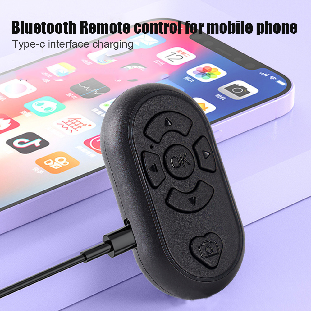 Botón de Control remoto recargable compatible con Bluetooth, controlador inalámbrico de carga tipo C, obturador de Selfie de vídeo para Android e ios