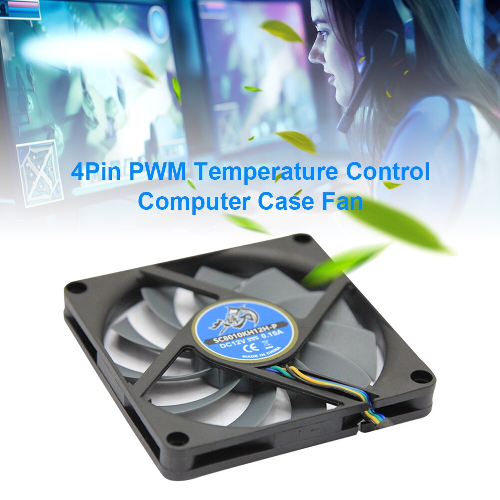 80Mm Computer Pc Case Dunne Fan 4 Pin 3000Rpm Verstelbare Speed Temperatuurregeling Chassis Pwm Heatsink Cooler