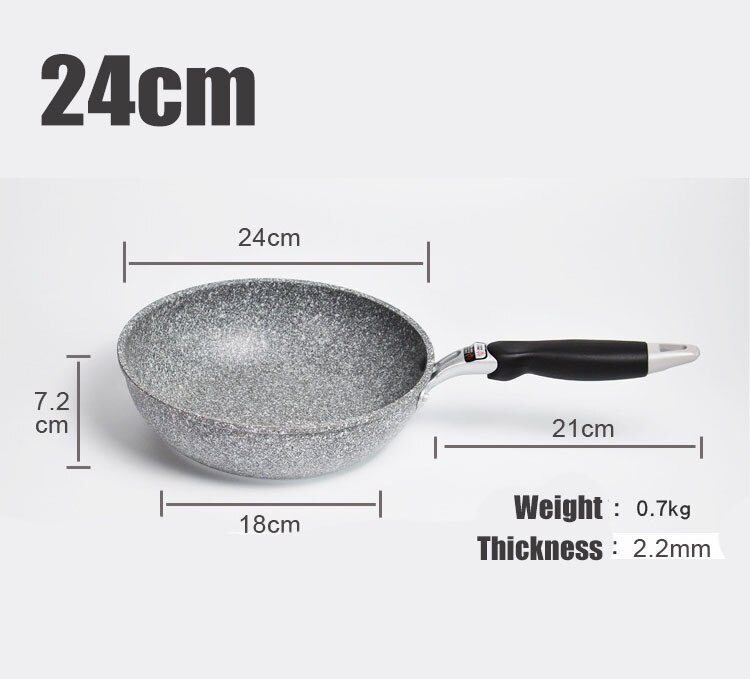 20/24/26/28cm pfoa fri stenhärdig stekpanna non-stick stekpanna äggpanna använd för gasspis induktionskokare för hemmet: 24 cm 9.5 tum