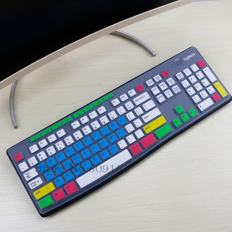 Silicone Keyboard Cover Skin Protector For Logitech MK295 K295 MK275 K275 MK200 K200 MK260 K260 MK270 K270 Mechanical Desktop PC: green