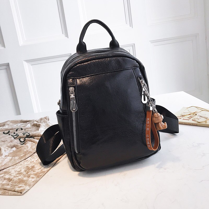 Dames pu leren rugzak mini rugzak schattige rugzak rugzak voor tienermeisjes kleine schooltassen vrouwelijke mochila  xa545h: Zwarte grote