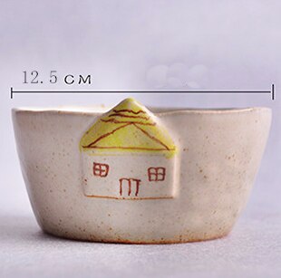 Cartoon Dinner Plate Set Ceramic Kitchen Plate Breakfast Tableware Set Dishes Spoon Desert Rice Nut Salad Noodles Bowl Soup: 003