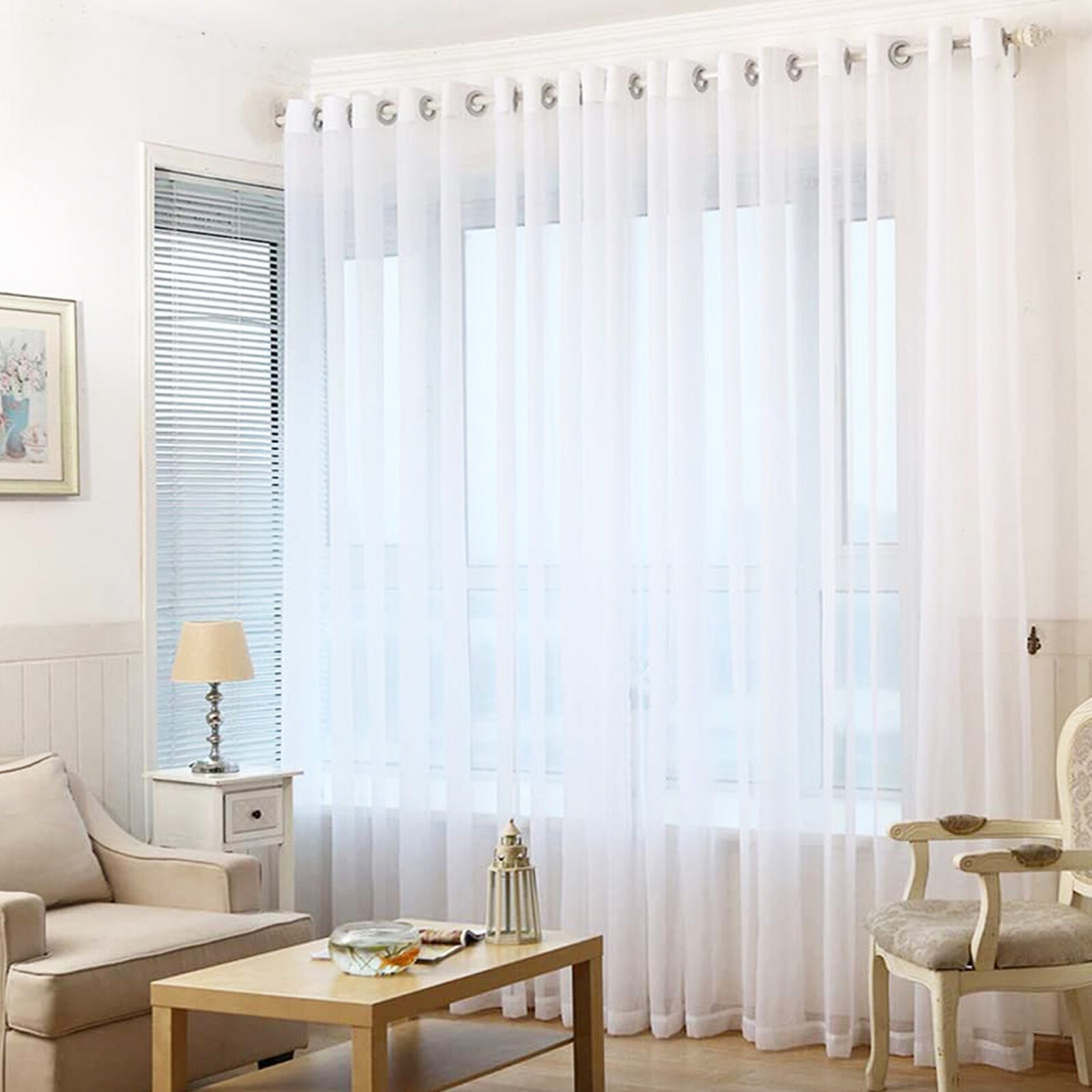 1 Panel Outdoor Waterproof Tulle Curtains Vertical Striped Venetian Blinds Vertical Window Screens Pergola Terrace UV Curtains