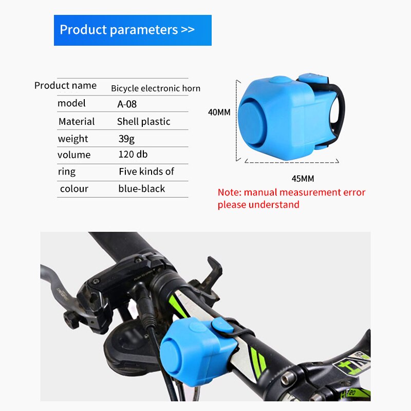 Regntät mountainbike cykel elektrisk skoter styre silikon skal ring elektrisk horn ljud klart och hållbart