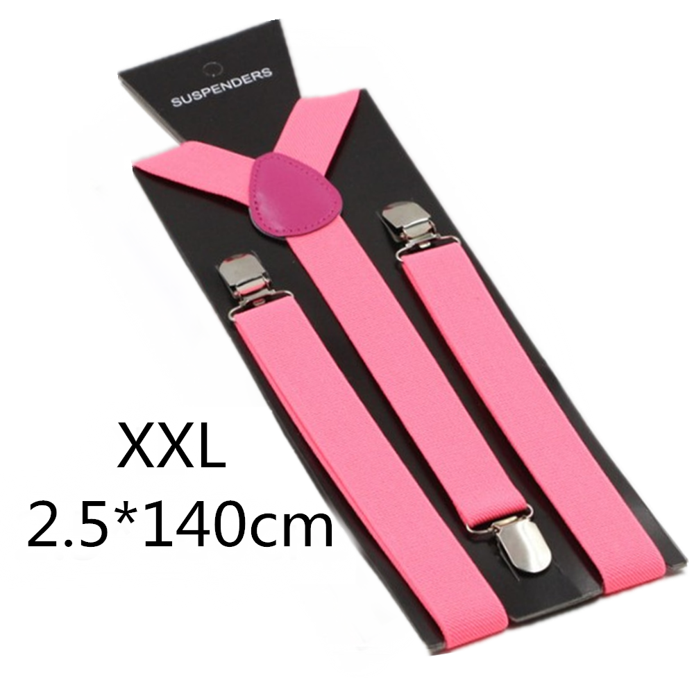 Vanhemmille ja lapsille viininpunaiset henkselit miehille naisille pojille tytöille joustavat säädettävät lasten henkselit unisex lapsille aikuisille vaatteet asusteet: Fluo pinkki -140cm