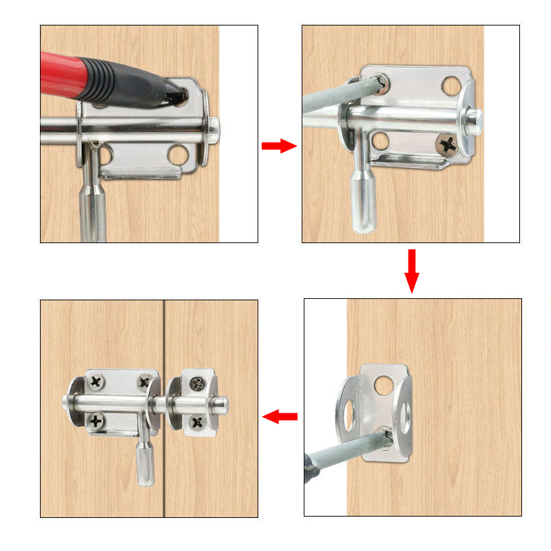 Cerraduras de pestillo de 3/6 piezas, cerrojo de pestillo deslizante, cerradura de puerta de accesorios de hardware, utilizada para baños y puertas