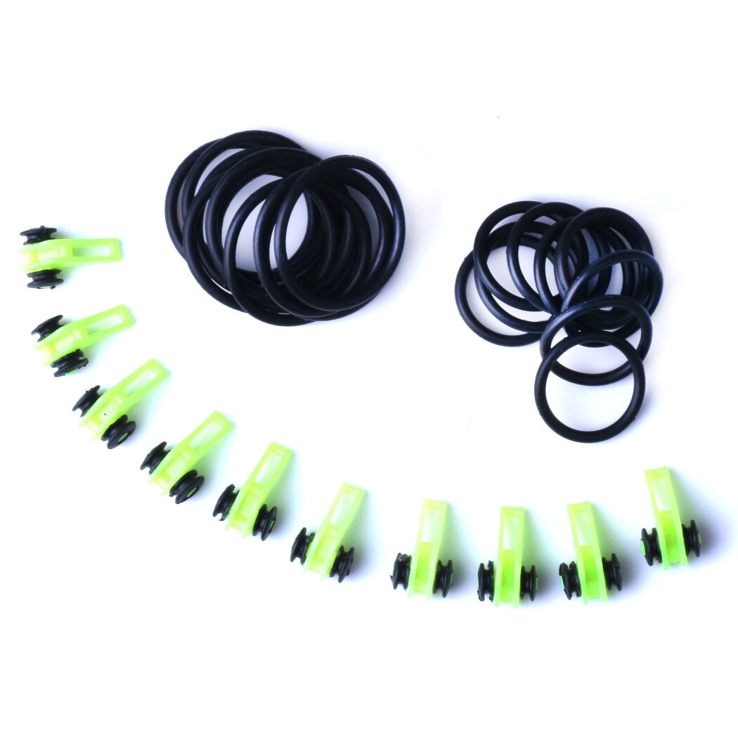 Plastic Fishing Hook Keeper Fishing Lures Bait Safety Holder for Fishing Rod Pole Fishing Tackle Tools Fishing Accessories: 10SET - A - Green