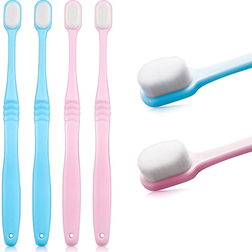 4 Pieces Soft Micro-Nano Manual Toothbrush Extra Soft Bristles Toothbrush with 20,000 Bristles for Fragile Gums Adult Kid: Default Title
