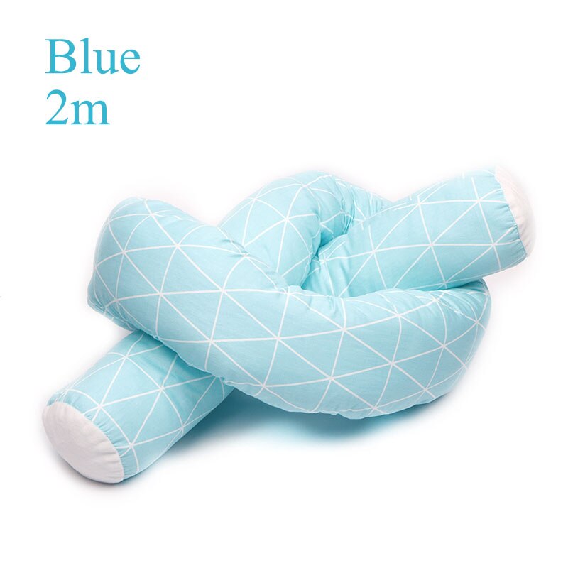 Babyinner almofada protetora para berço de 2m, berço para bebês, almofada de algodão macia e anticolisão decoração da cama do quarto: Blue