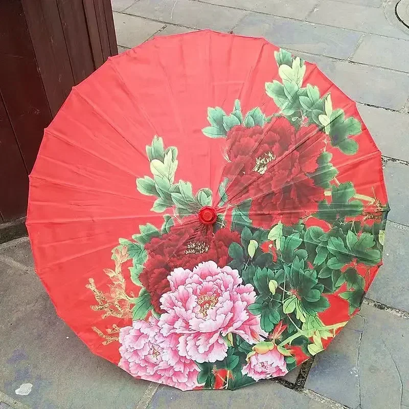 Adult Oil Paper Umbrella Chinese Style Rainproof Decoration Craft Hanfu Dance Photo Parasol Women's Umbrella Girls Cosplay Prop: Light Grey