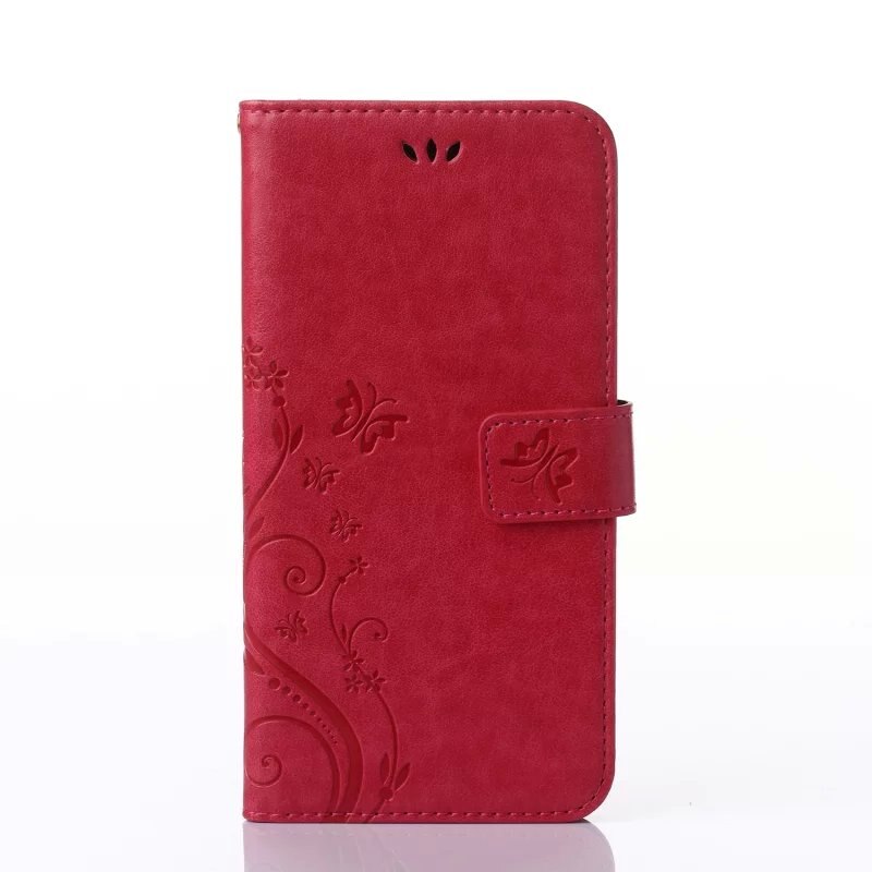 Voor Samsung Galaxy Xcover 3 G388F Xcover3 G388 Case portemonnee Vlinder bloem Magnetische Holster Flip PU Lederen Gevallen: Rood