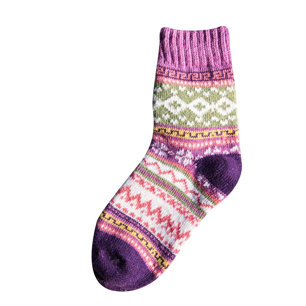 Vrouwen Mannen Dikke Winter Gebreide Sokken Warme Wollen Nordic Etnische Stijl Sok Unisex Zachte Comfortabele Sokken: 3C